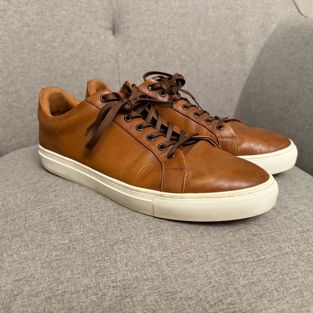 Thursday Boot Company Tan Leather Men's Sneakers - Premier Low Top in Toffee